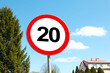 © New Africa - Road sign Maximum speed limit against blue sky