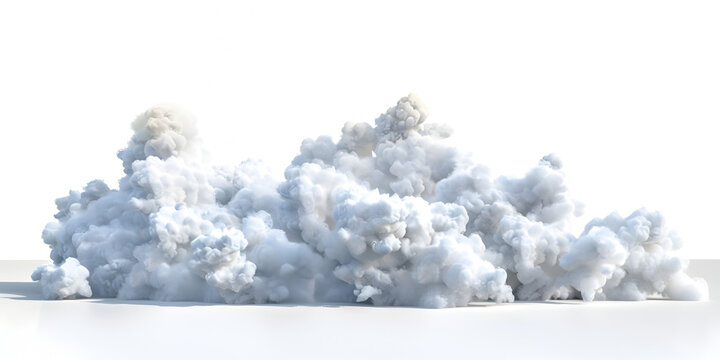 There is a cloud that is blowing in the air Render of abstract realistic clouds isolated on white background clip art of weather sky design elements
