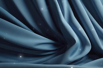 Wall Mural - Blue silk of abstract background, blue satin with texture background,  Beautiful wavy soft folds on the surface of the fabric. 