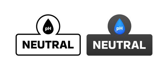 Poster - Neutral pH icons set. Flat style. Vector icons