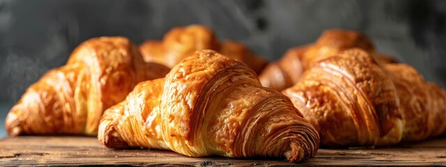 Wall Mural - close-up of croissants. Selective focus