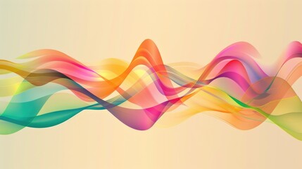 Wall Mural - A colorful wave with a yellow line in the middle