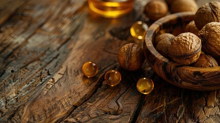 Wall Mural - mongongo nut essential oil. Selective focus