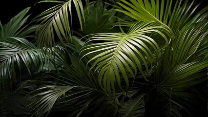 Closeup of Rich green tropical leaves.