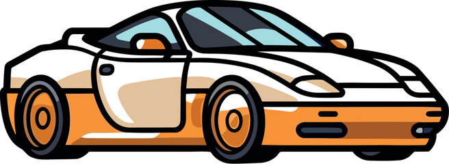 Vector of a modern sports car on a white background