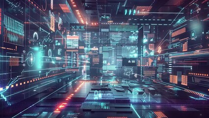 Program for digital transformation. Abstract technological background future Technology. Internet and digital technology. Global network connection. artificial intelligence digital technologies of fut
