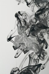 Wall Mural - A black and white photo of smoke in the air. Suitable for environmental or abstract concepts