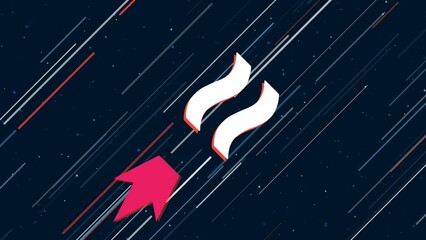 Poster - Approximately equal symbol flies through the universe on a jet propulsion. The symbol in the center is shaking due to high speed. Seamless looped 4k animation on dark blue background with stars
