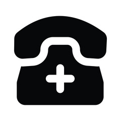 Wall Mural - Medical sign on telephone is showing medical helpline vector