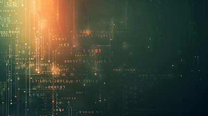 A computer screen with a blue background and red and orange lines. The lines are in different sizes and colors, creating a sense of movement and energy. The image conveys a futuristic