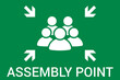 © Volodymyr - Emergency evacuation assembly point sign. Assembly point icon. Safety Signs. Evacuation Plan. Vector illustration