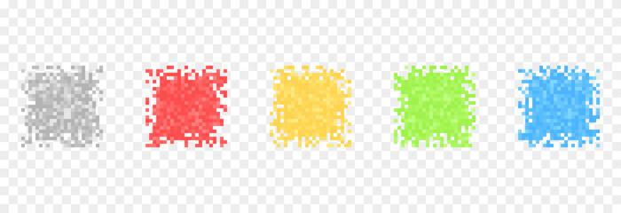 Wall Mural - Set of color pixel banners. Vector pixel banners for headers png. Banners for design.