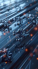 Poster - Vibrant Animation of Molecular Structures and Data Visualization on a Metallic Backdrop