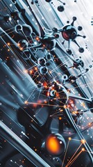 Poster - Striking D of Animated Molecular Structures and Data Visualizations on a Metallic Backdrop