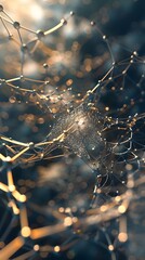 Poster - Biomolecular Ethereal Dreamscape A D Rendered Molecular Dynamics Simulation in Art Nouveau Style