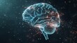 © Atmospheric stock - a modern high tech transparent 3d brain illustration with neural pathways glowing inside made out of tiny white particles