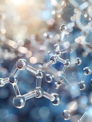 Poster - Dynamic Atomic Flow A Stylized BauhausInspired Depiction of a Complex Organic Compounds Molecular