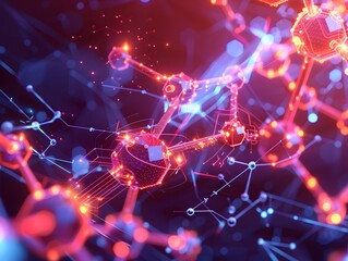 Poster - Intricate Dance of Molecular Bonds and Atoms A SciFi Inspired Laboratory