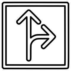 Sticker - Side Road Right Icon