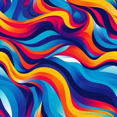 Wall Mural - Vibrant Abstract Wavy Lines Background in Bold Colors