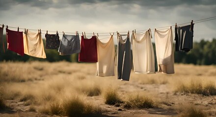 Poster - Clothes hanging drying.