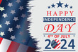 © khan-art - happy 4th of july 2024 with usa flag vector background for banner, poster, social media feed, happy independence day united states of america background.