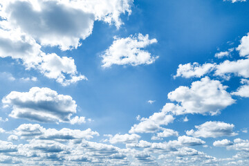 Wall Mural - beautiful blue sky and white cumulus clouds abstract background. cloudscape background. blue sky and