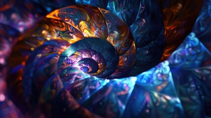 Rendering fractal background abstract illustration AI generated
