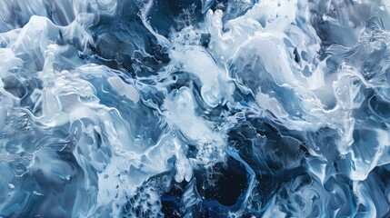 A close up of a wind wave in the ocean, showcasing the fluid and transparent material of the water. The electric blue pattern is mesmerizing as the wave freezes in time AIG50