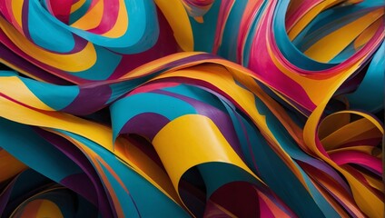 Poster - Vibrant Carnival Colors Abstract Art Playful Background Image