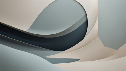 Poster - Serene abstract minimalist designmuted colors in default background.