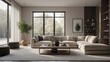 © Bendix - modern minimalist living roomclean lines and neutral colors
