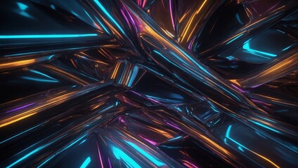 Poster - Vibrant Cyber Futuristic Abstract Neon BackgroundIntricate Design Elements