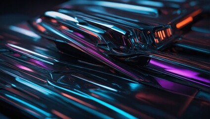 Poster - Futuristic Abstract Cyber Neon BackgroundVibrant Lights