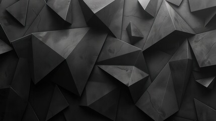 Wall Mural - Black or dark grey 3d geometric shape texture design background. Generate AI image