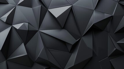 Wall Mural - Black or dark grey 3d geometric shape texture design background. Generate AI image