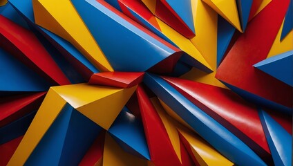 Poster - geometric primary color abstract background designbold forms