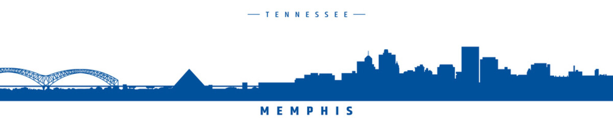 Wall Mural - Memphis city skyline vector silhouette Tennessee