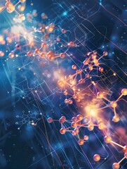 Poster - Dynamic Molecular Structures in Flux A Radiant Scientific Simulation and Technical Infographic