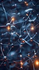 Poster - Intricate D Rendering of Molecular Bonds A Visual Symphony of Atoms and Electrons in Formation
