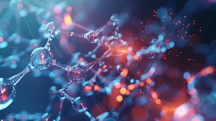 Poster - Molecular Dynamics Simulation A Cinematic Journey Through Futuristic Holographic Data Visualization