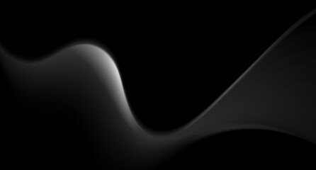 Wall Mural - Abstract black smoke waves background. Monochrome smooth vector design