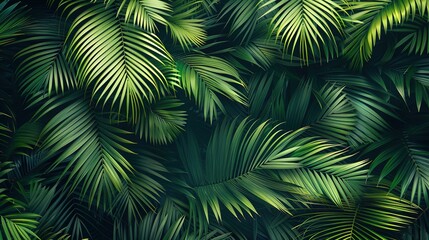 Sticker - Palm leaves background