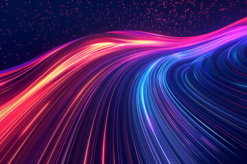 Poster - abstract background of smooth lines. big data visualization.