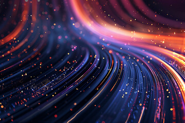 Poster - abstract background of smooth lines. big data visualization.