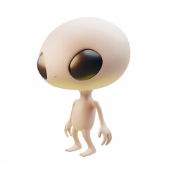 alien, icon in 3D style on a white background