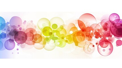 Poster - Bright multicolored abstract background with overlapping transparent circles creating a beautiful rainbow effect