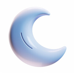 Canvas Print - moon icon in 3D style on a white background