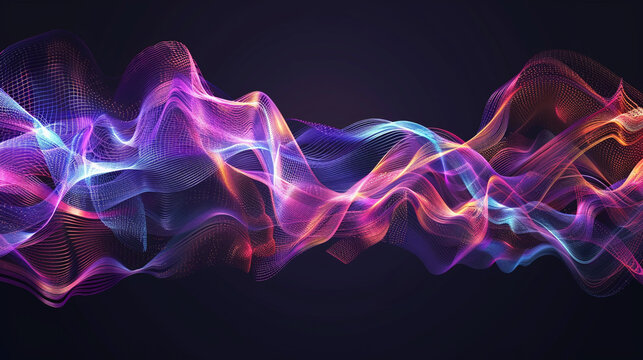 Develop a vector graphic that highlights the beauty and movement of sound waves.