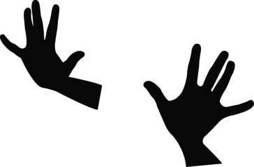 Sticker - a pair hands silhouette vector